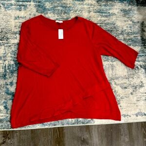 New Dress Barn & Ali red 3/4 sleeve top plus size 3X women’s christmas shirt